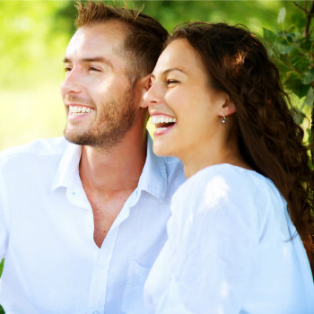 Happy Couple Outdoor Smiling