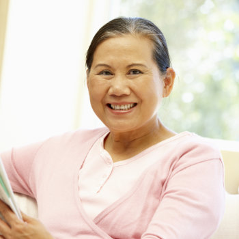 Senior Asian woman smiling