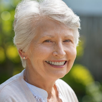 cheerful smiling old lady