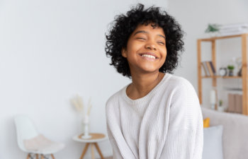 smiling happy girl with a radiant smile